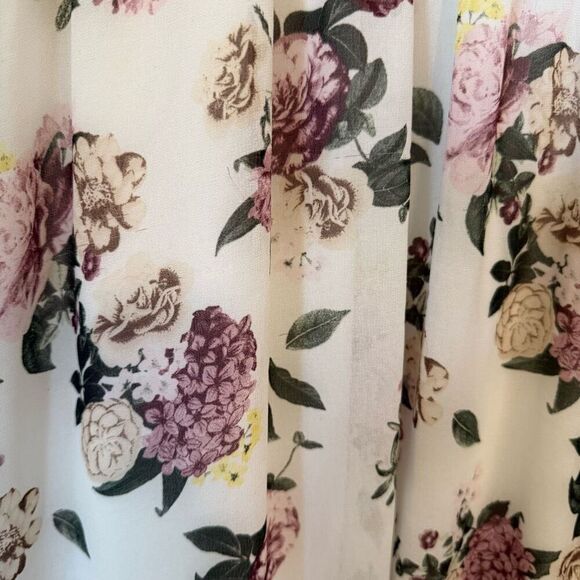 Torrid Floral Chiffon Empire Waist, Asymmetric Hem Dress Size 1X Soft Girl - Picture 7 of 14